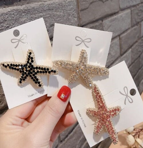 Rhinestone Starfish Hair Clip – Sparkling Ocean-Inspired Hair Accessory for Women