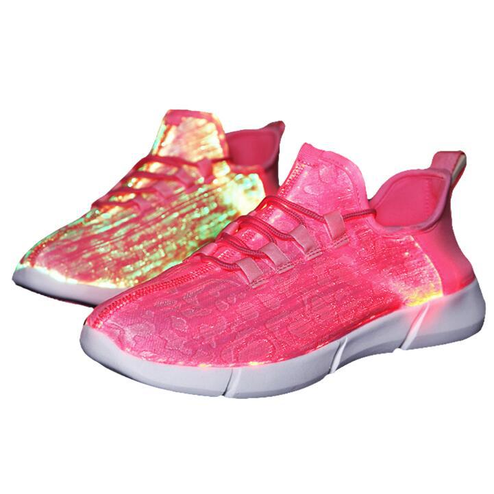 Unisex LED Fiber Optic Sneakers – Rechargeable Light-Up Shoes for Men and Women