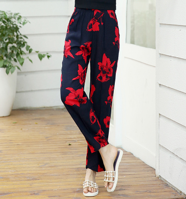 Women’s Loose High-Waist Casual Pants – Lightweight Cropped Straight-Leg Harem Trousers, XL–5XL