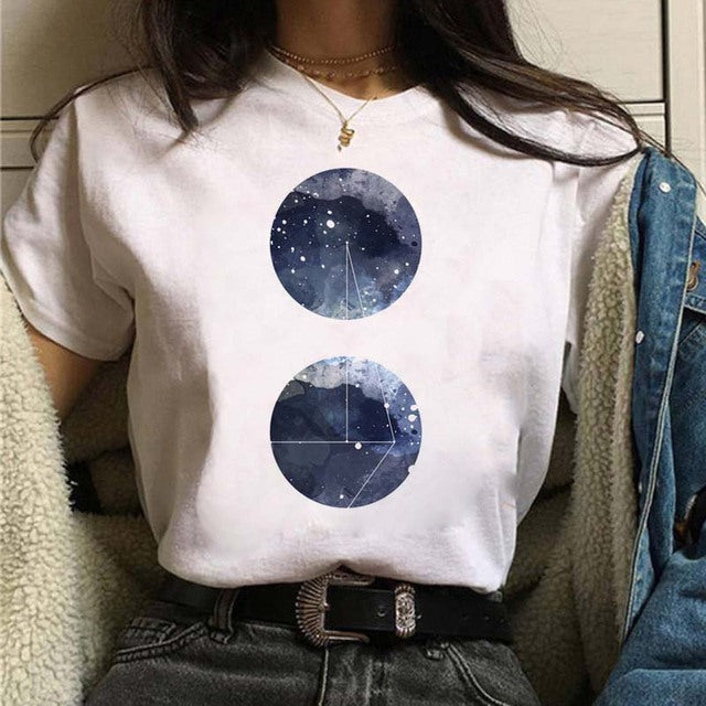 Aesthetic Universe Planets Graphic T-Shirt for Women