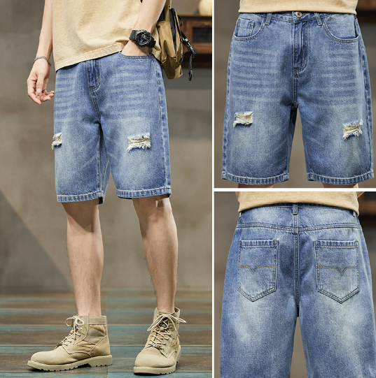 Men’s Stretch Denim Five-Point Shorts – Comfortable Casual Summer Shorts