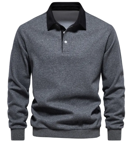 Men’s Casual Polo Collar Sweater – Soft Breathable Lightweight Knit Pullover, 9 Colors, S–2XL