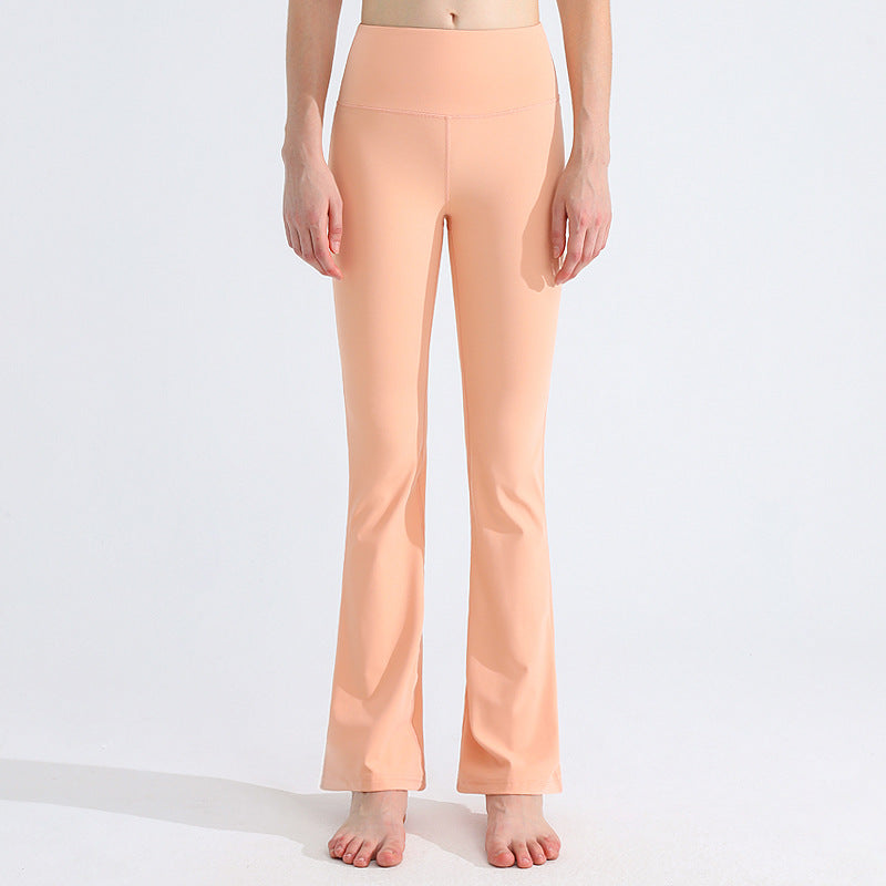 Women’s Antibacterial High-Elastic Yoga Pants – Quick-Dry Nude-Feel Flared Fitness Leggings, S–XL