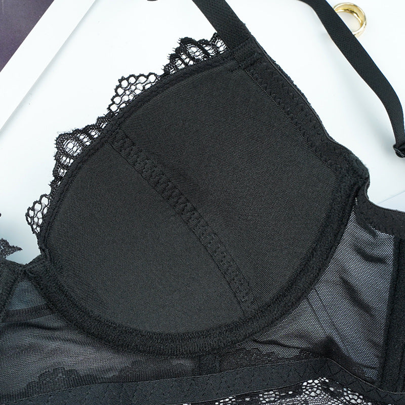 Women’s Black Lace Adjustable Bra – Elegant Supportive Lingerie
