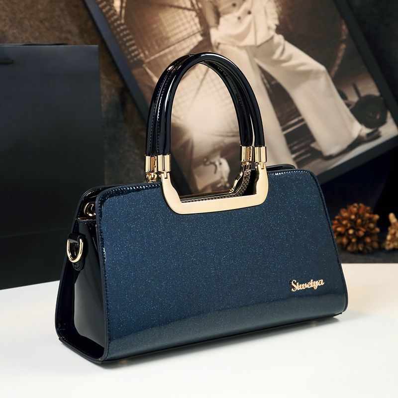 Women’s Cowhide Patent Crossbody Bag – Chic Everyday Shoulder Handbag