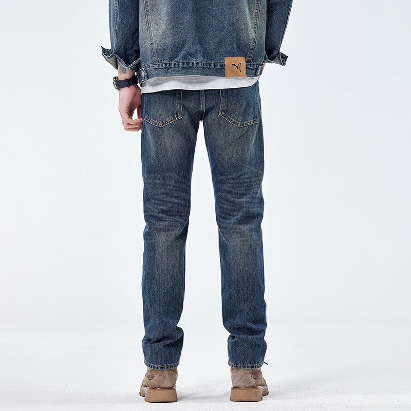 Men’s Slim-Fit Distressed Cotton Denim Pants – Casual Jeans – USA