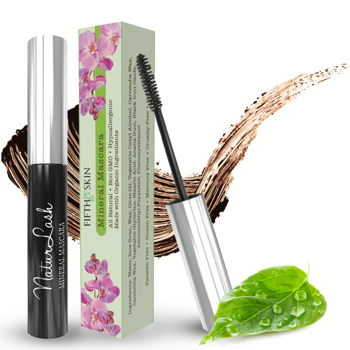 Natural Brown Mascara – Hypoallergenic Vegan Lash Lengthening & Thickening