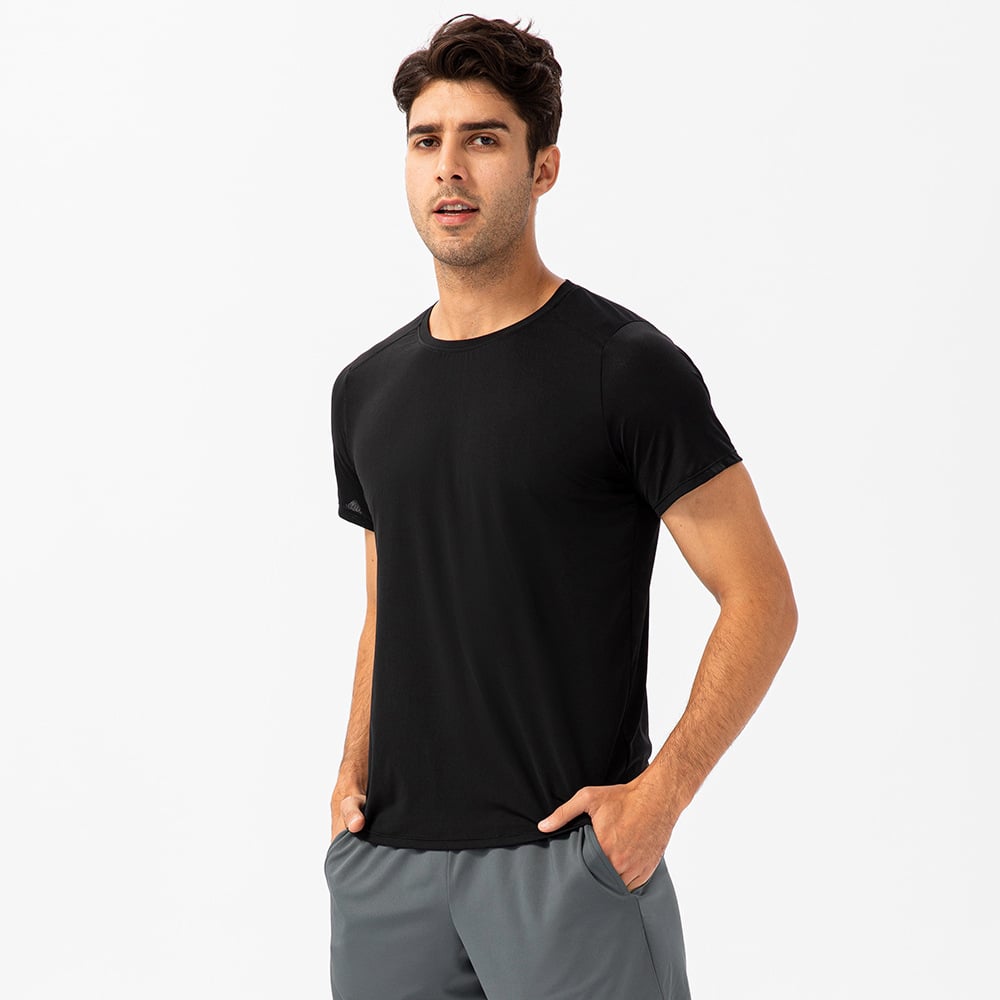Men’s Quick-Dry Breathable Fitness T-Shirt – Loose Fit Nylon Spandex Running & Workout Tee, S–XXL