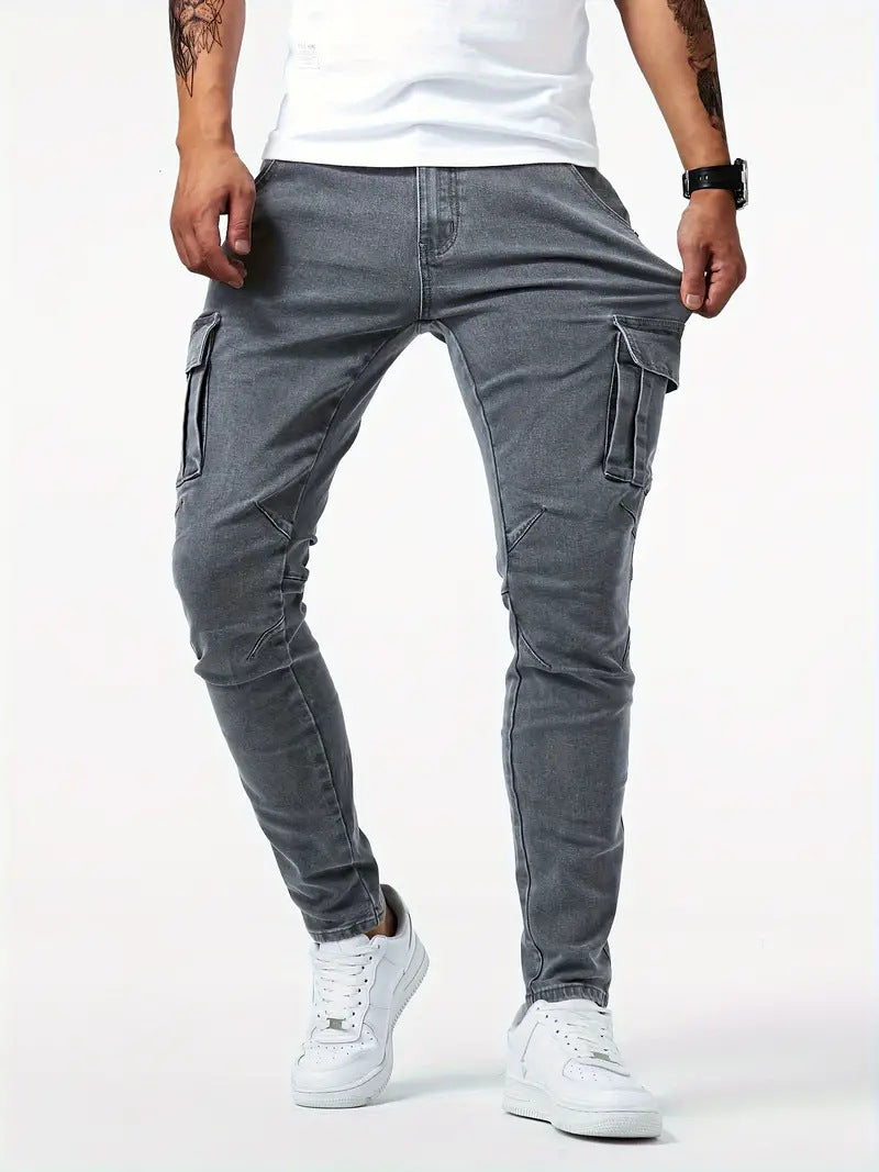 Men’s Multi-Pocket Work Pants – Casual Utility Trousers