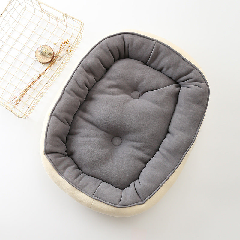 Reversible Pet Bed – Soft Velvet Cozy Nest for Dogs & Cats