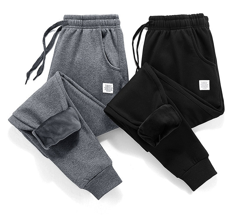 Men’s Thick Fleece-Lined Jogger Pants – Warm Winter Casual Trousers