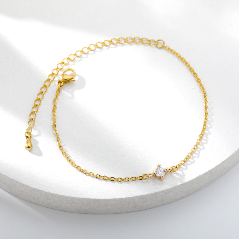 Women’s Zircon Rhinestone Bracelet – Gold, Platinum & Rose Gold Geometric Jewelry