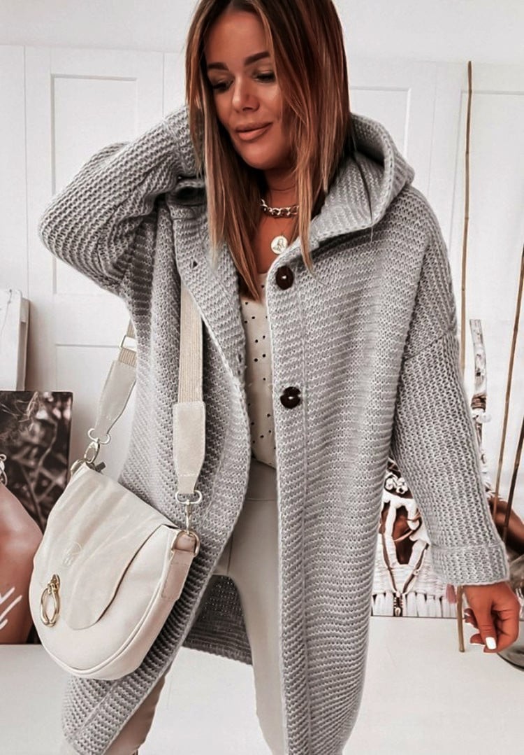 Women’s Plus Size Loose Cardigan Sweater – Cotton Blend Soft Commuter Knit Cardigan, 6 Colors, S–XL