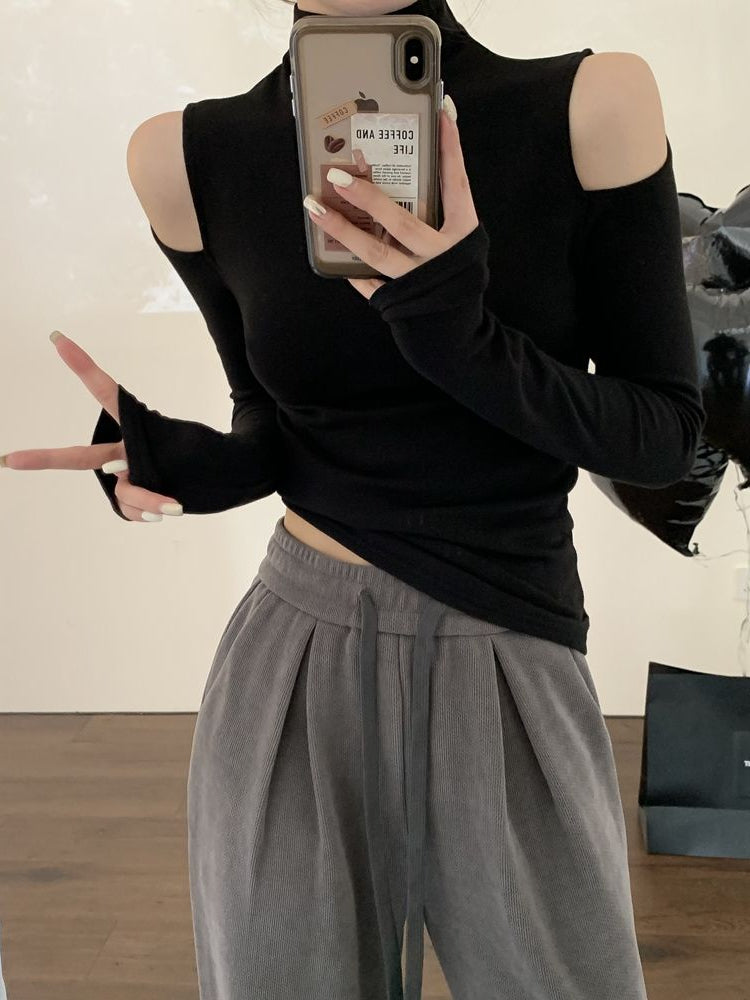 Slim Long Sleeve Turtleneck T-shirt for Women