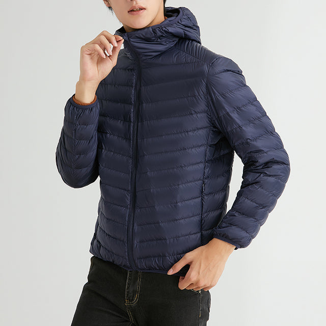 Men’s 90% Down Lightweight Hooded Winter Jacket – USA