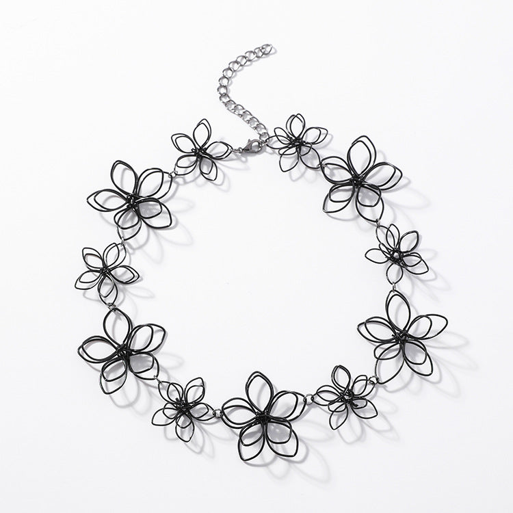 Floral Choker Necklace for Women - Short Neck Chain