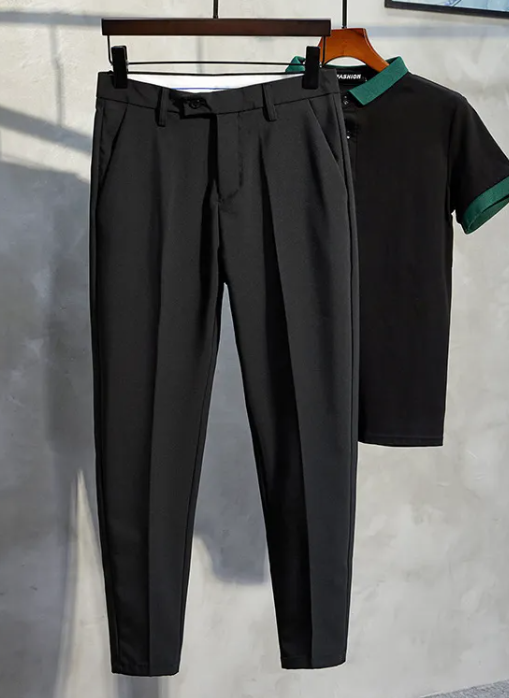 Men’s Plus Size Slim Fit Ankle Pants – Business Casual Suit Trousers