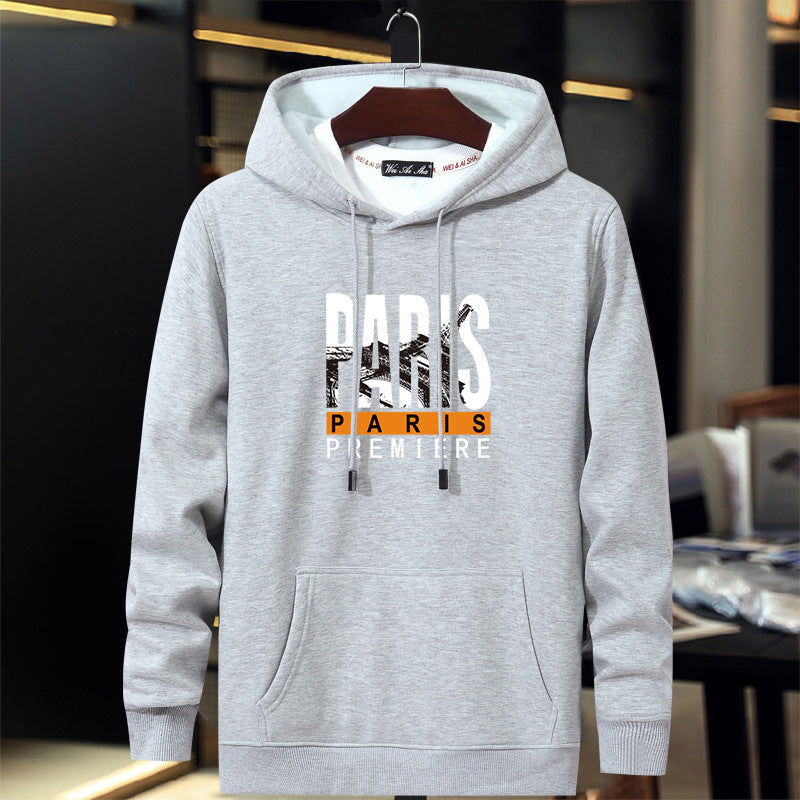 Men’s Plus Size Red Printed Hoodie – Loose-Fit Long Sleeve Hooded Sweatshirt, M–5XL