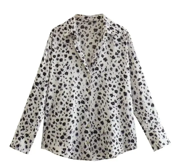 Women’s Silk Satin Long Sleeve Shirt – Elegant Draped Blouse in 16 Colors