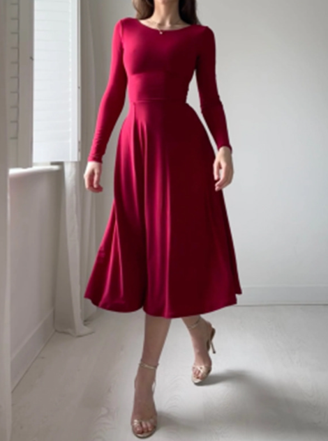 Women Elegant Long Sleeves Dress – Chic Everyday & Evening Wear