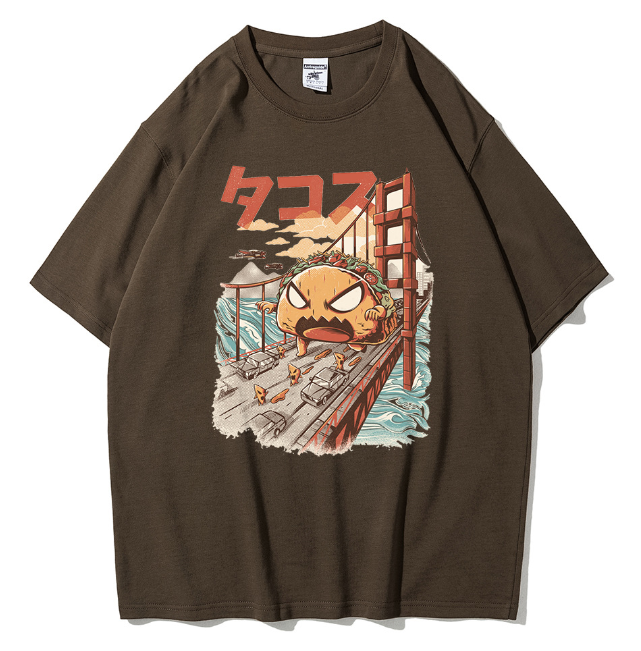 Men’s Hip Hop Cartoon Graphic T-Shirt – Breathable Polyester Streetwear Tee, S–3XL