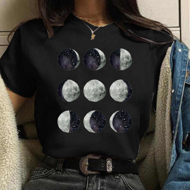 Aesthetic Universe Planets Graphic T-Shirt for Women