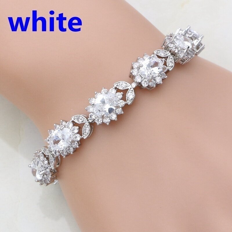 Women’s Inlaid Crystal Cross Bracelet – Colorful Geometric Fashion Jewelry