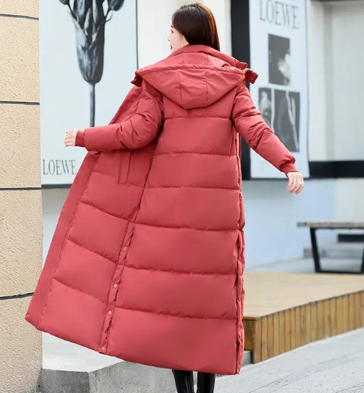 Women’s Long Cotton Coat – Warm Casual Winter Padded Jacket