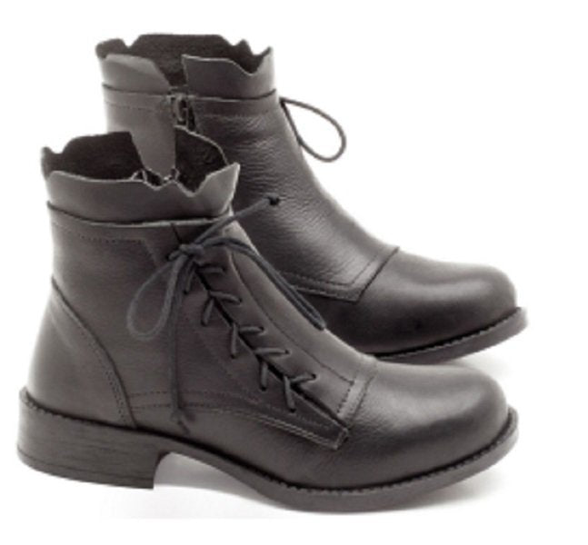 Vintage Lace Low Heel Boots