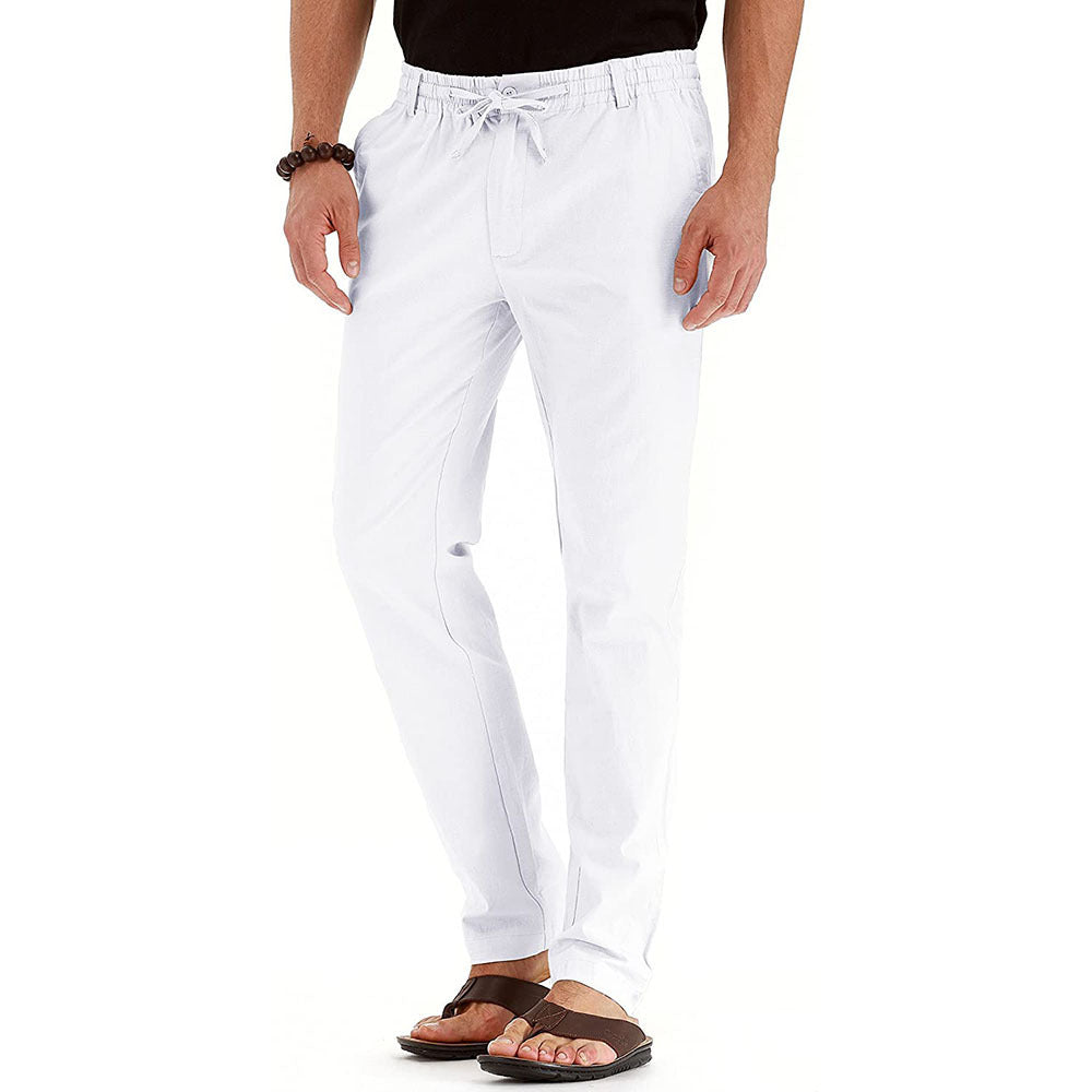 Men’s Loose Fit Cotton Pants – Elastic Waist Casual Trousers