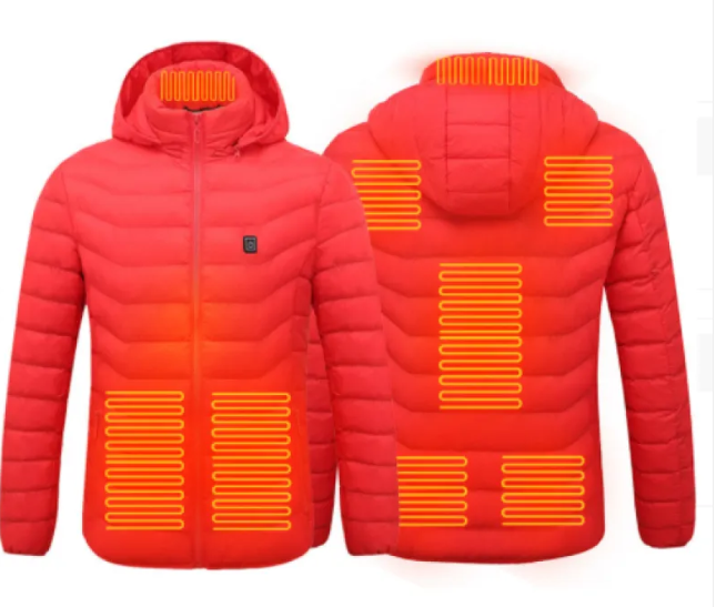 Heat Core Men’s USB Heated Winter Jacket – 3-Level Carbon Fiber Heating Jacket, 3 Colors, S–6XL