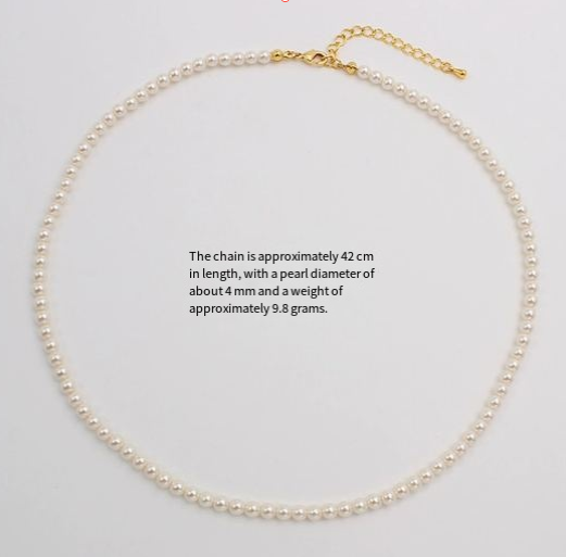 Men's Pearl Necklace 4mm