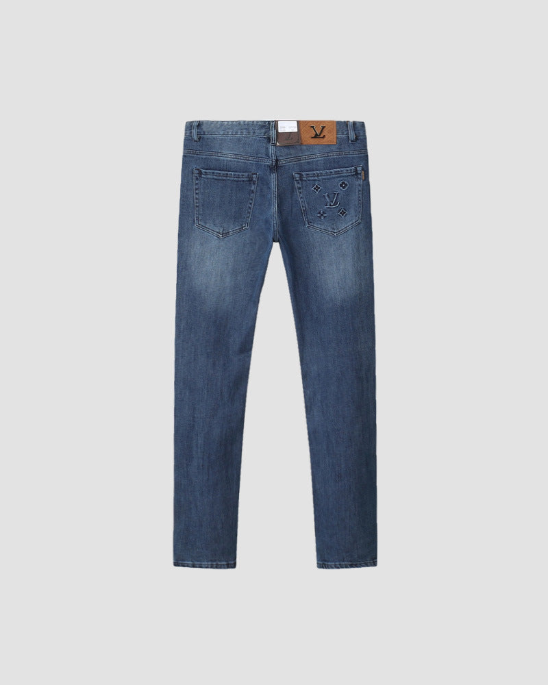 Men’s Washed Denim Jeans – Casual Vintage Style Pants