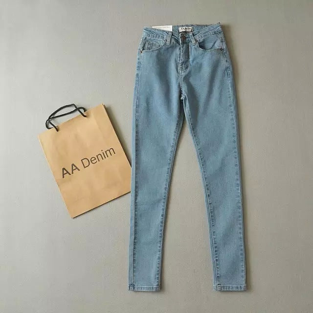 Women’s High-Waisted Stretch Skinny Jeans – Cotton-Rich Slim Ankle Denim, Sizes 25–29
