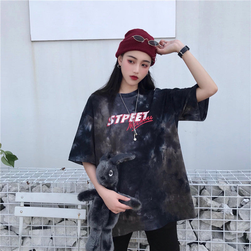 Loose Harajuku Style Tie-Dye T-Shirt for Women