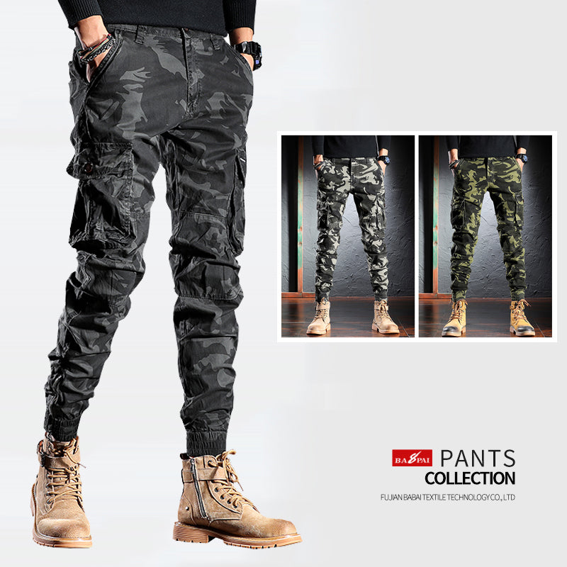 Men’s Oversized Camouflage Cargo Pants – Outdoor Utility Trousers
