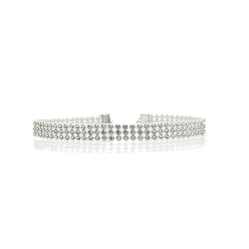 Trendy Choker Necklace with Full Rhinestone Design