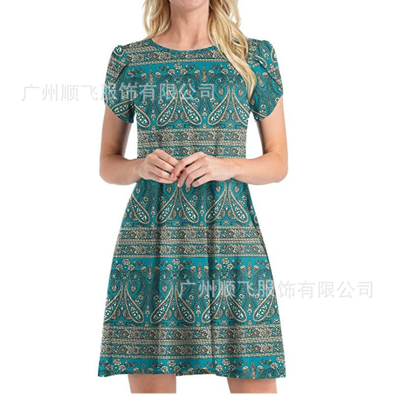 Printed Pocket Dress for Women – Casual Everyday Dress with Pockets