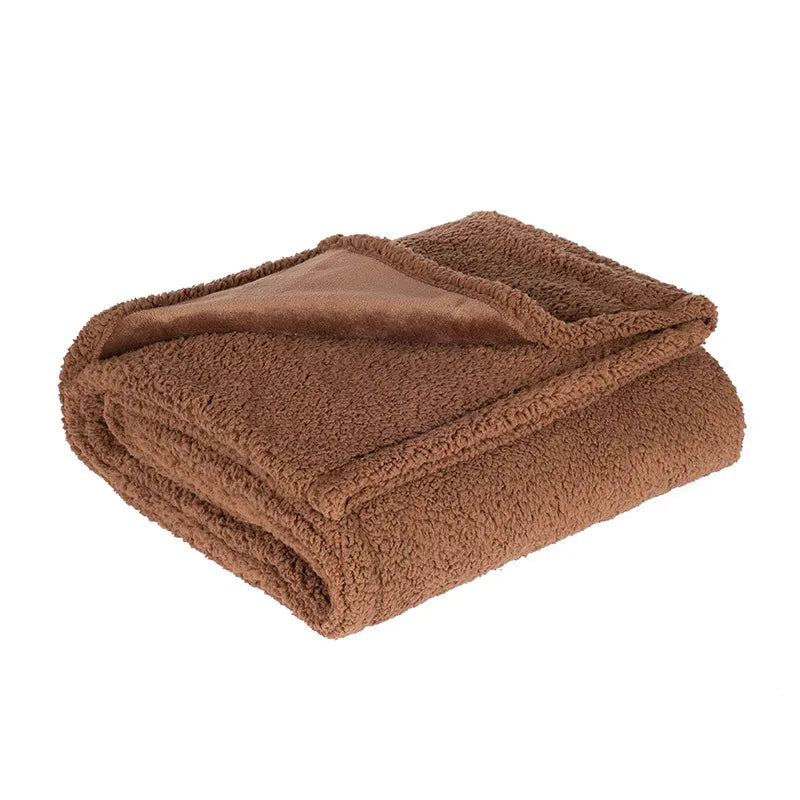 Flannel Sherpa Pet Blanket – Thick Waterproof Cozy Blanket for Dogs & Cats