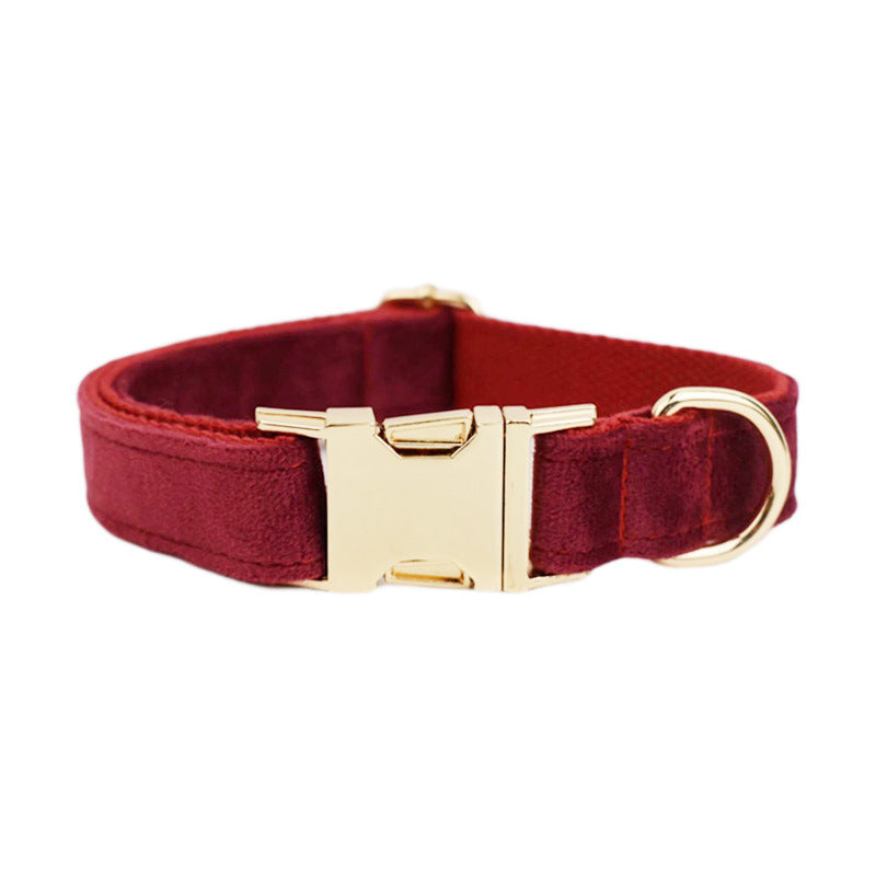 Velvet Dog Collar & 6-Piece Accessory Set – Luxury Collar, Leash, Bow, Flower & Vest
