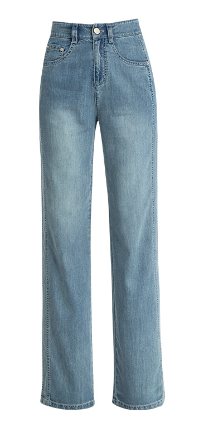 Women’s Vintage Blue Wide-Leg Jeans – High-Waist Cotton-Lyocell Korean-Style Denim, Sizes 26–33