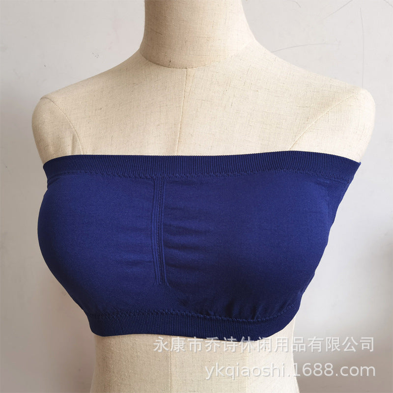 Women’s Strapless Seamless Padded Bandeau Bra – Comfortable Tube Top Bra