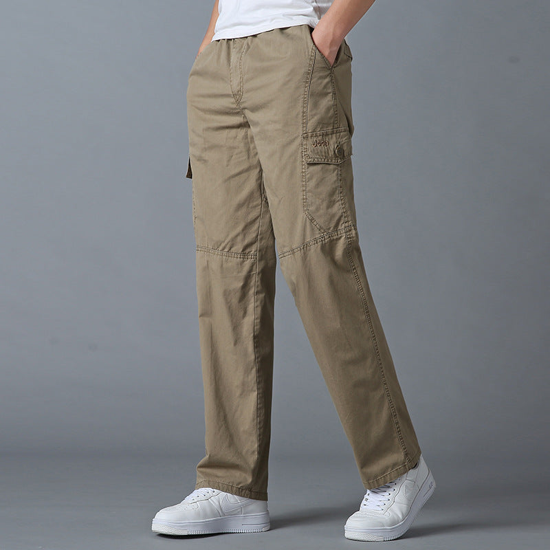 Men’s Plus Size Solid Color Casual Trousers – Everyday Pants