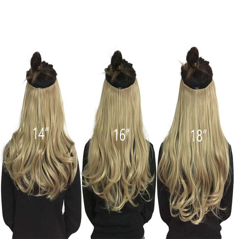 45cm Invisible Long Wavy Hair Extensions – Fish Line Synthetic Hairpiece, 32 Colors