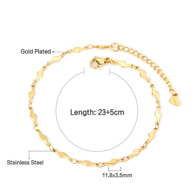 Stainless Steel Casual Retro Beach Anklet for Women