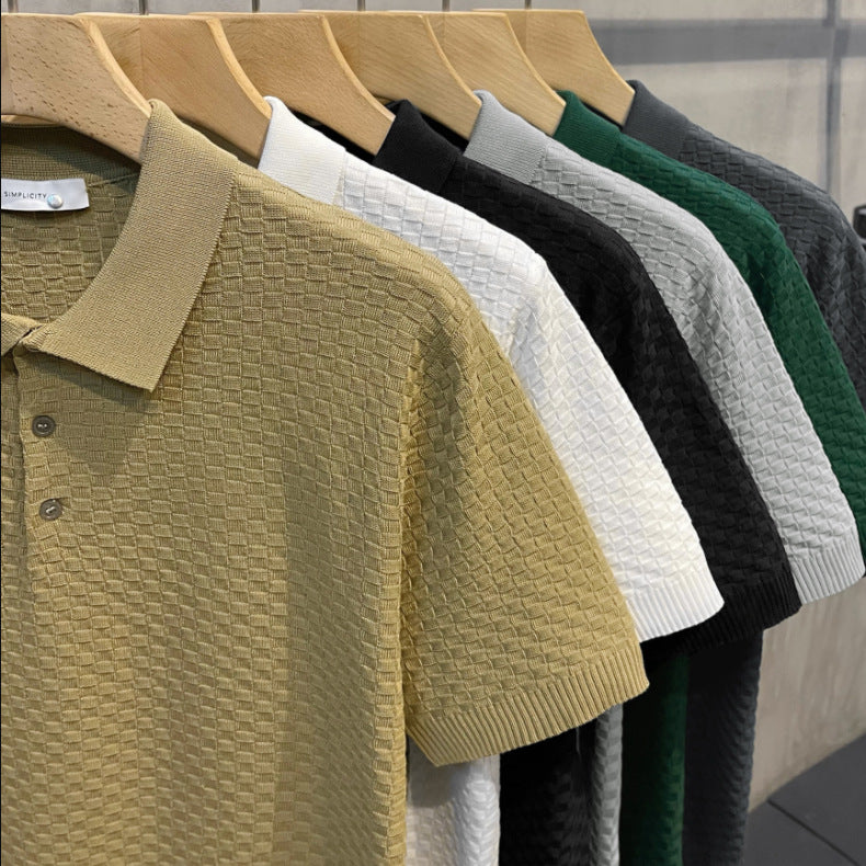 Men’s Slim Fit Cotton Blend Polo Shirt – Vintage Lapel Short Sleeve Summer Tee, M–3XL