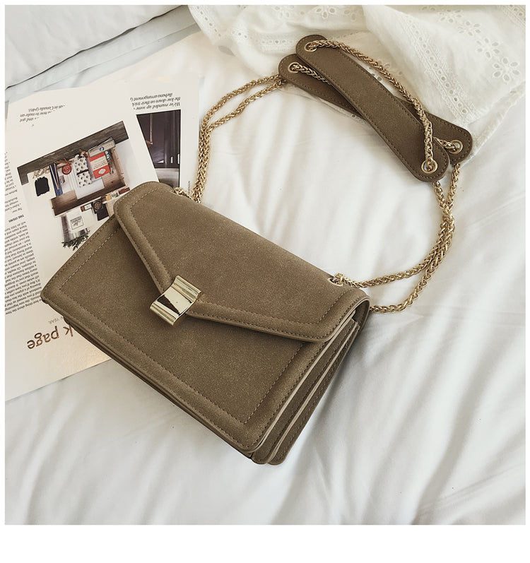 New Retro Chain Shoulder Bag for Women – Vintage Hong Kong Style PU Leather Crossbody Bag