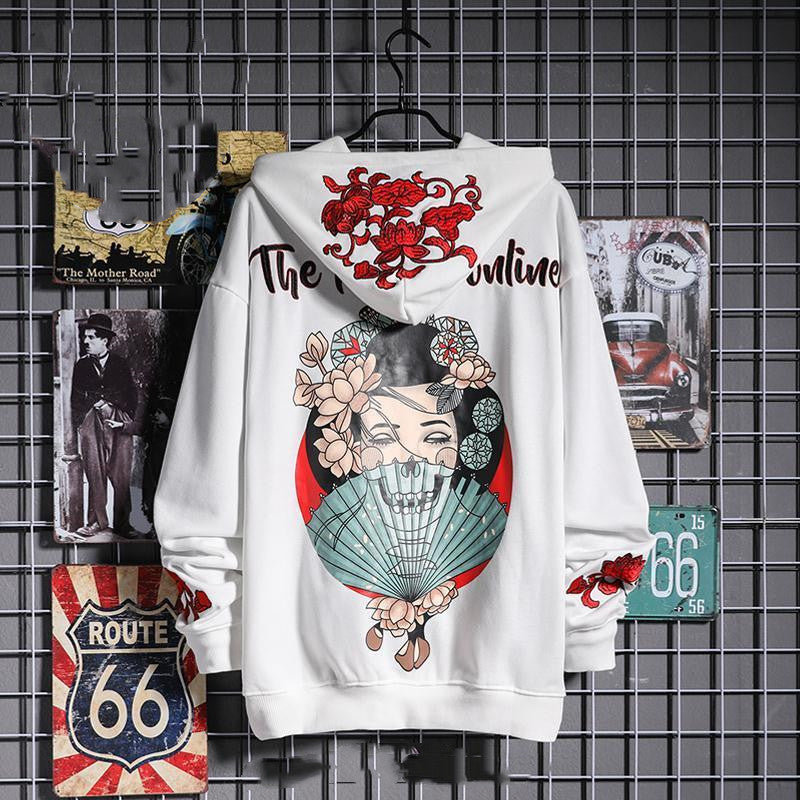 Men’s Oversized Embroidered Hoodie – Modern Streetwear Pullover – USA