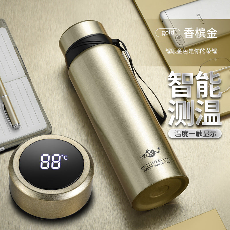 HaoDi Smart Stainless Steel Travel Mug – Large Capacity Insulated Cup with Temperature Display