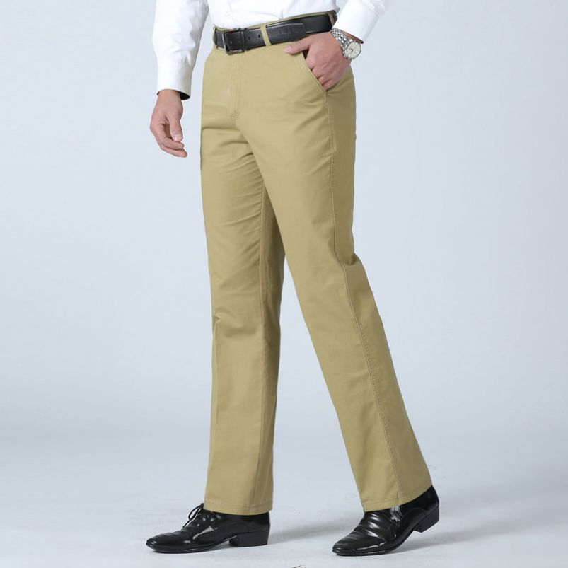 Men’s Stretch Cotton Suit Pants – Slim Summer Business Casual Trousers